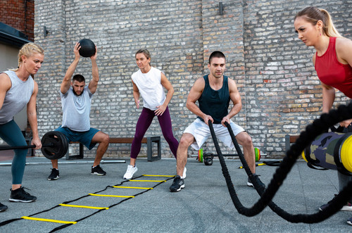 Photo of a group of successful fitness professionals